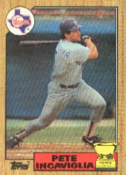1987 Topps Baseball Cards      550     Pete Incaviglia RC *